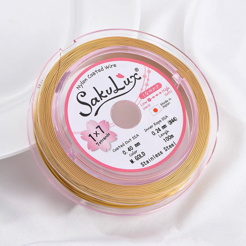 FLEXY7 Steel Wire Gold and Silver Soft Wire Non-Elastic Pearl Bracelet Necklace Wire for Earrings and Hair Accessories