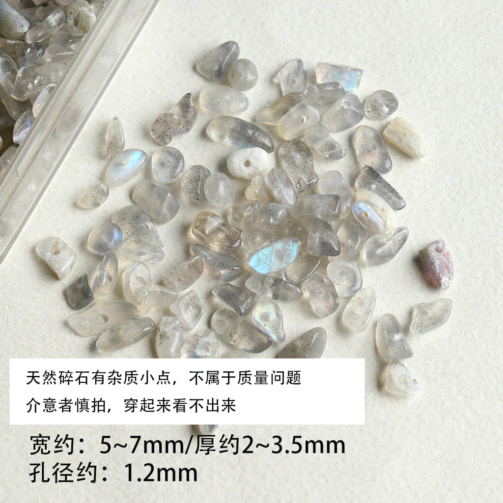 Natural Stone Citrine Aquamarine Moonstone Gravel Beads DIY Accessories Material Bracelet Necklace Beaded