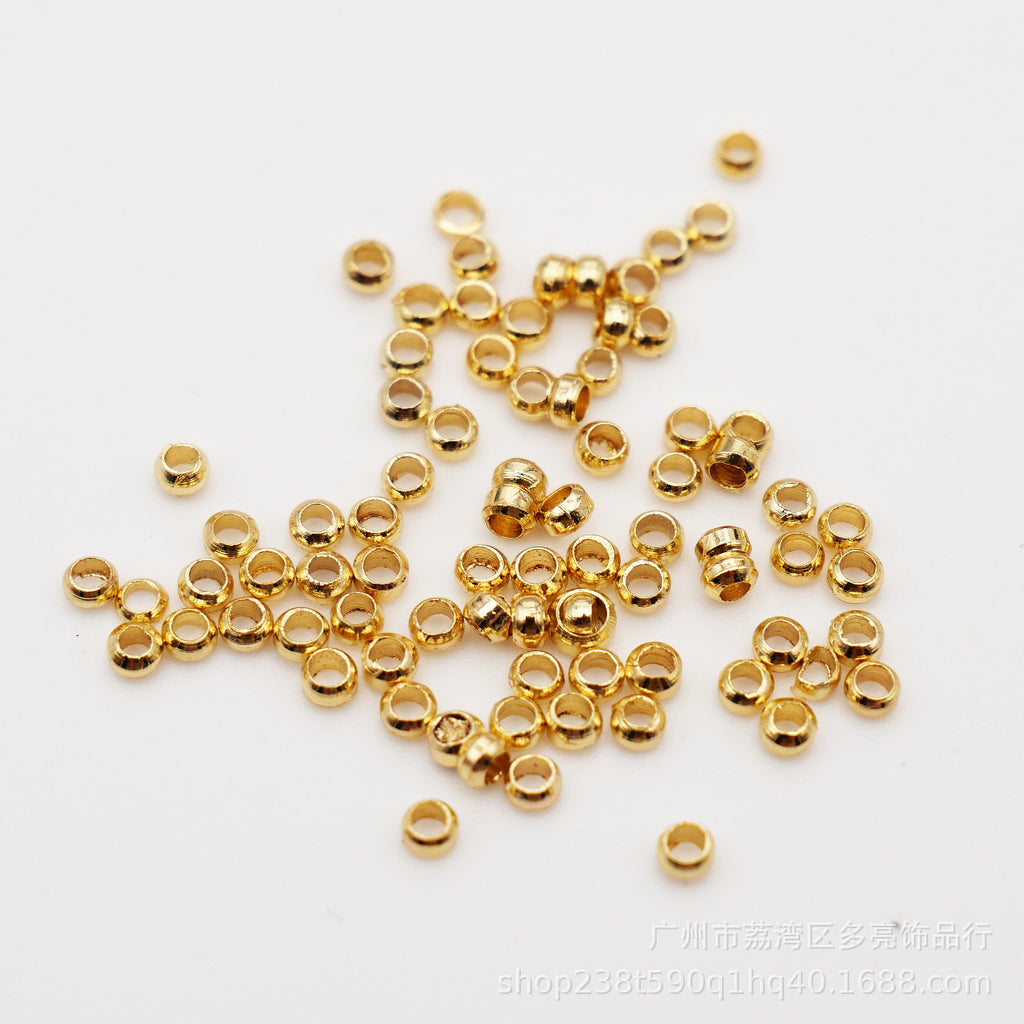 Plated 18K gold color clip flat positioning bead positioning tube diy necklace bracelet handmade jewelry accessories finishing fixed beads