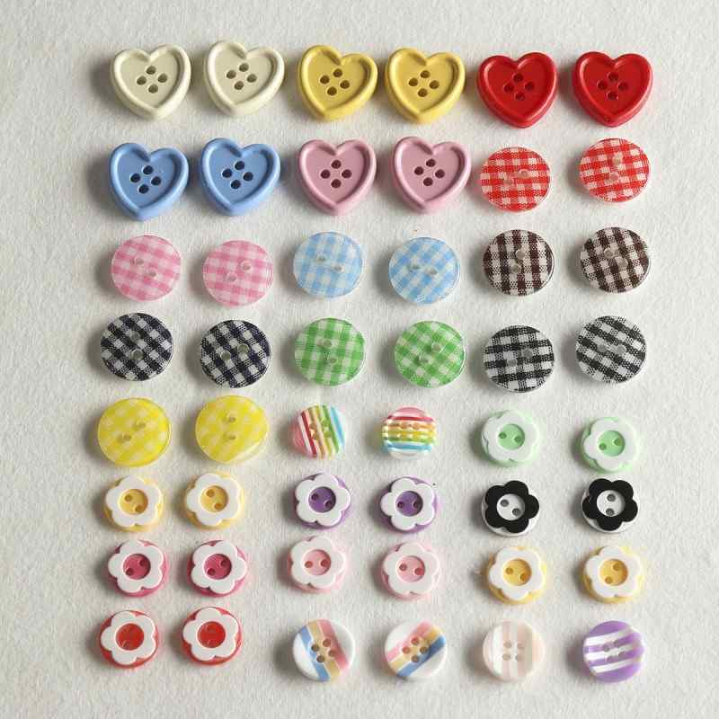 Resin color all-match niche buttons beads diy accessories material