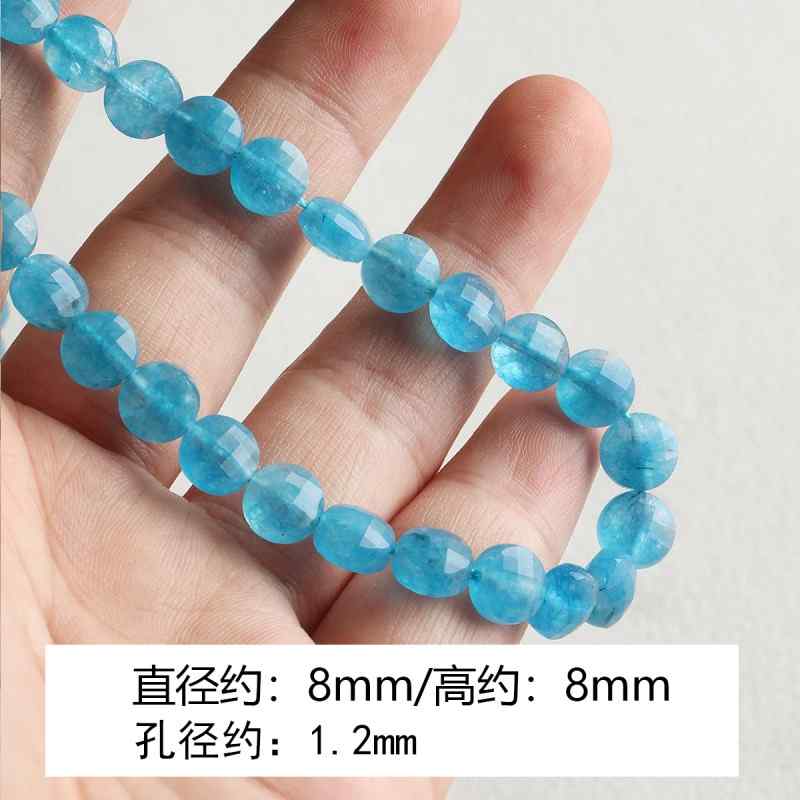 [marine] natural aquamarine turquoise spacer round tube beads beaded bracelet necklace diy accessories material