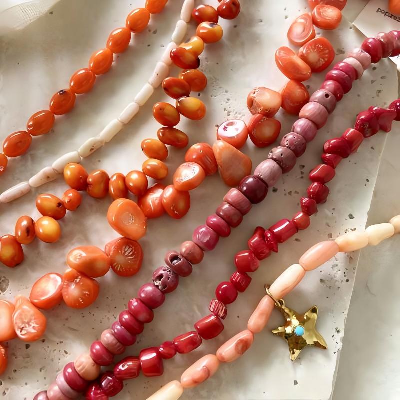 [Ocean] Irregular Coral Spacer Loose Bead Bracelet Necklace Earrings Beaded DIY Accessories Material