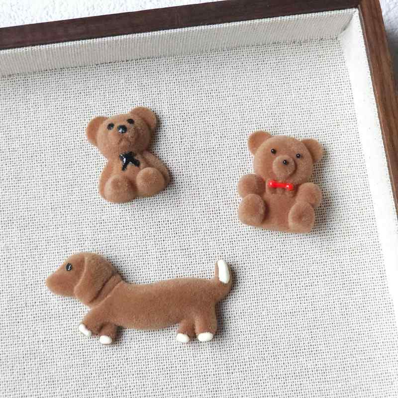 coffee colored plush teddy bear sausage dog DIY accessory accessories