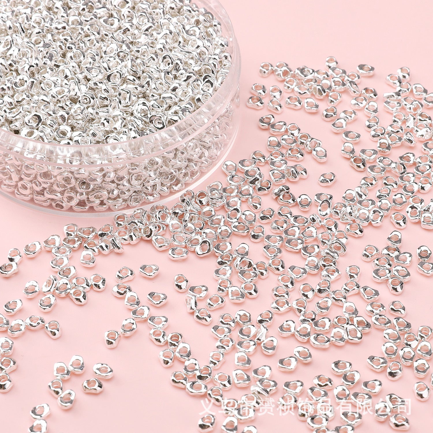 Broken Silver, a Few Pounds Thick Silver-Plated Loose Beads, Square Triangular Beads, DIY Handmade Beading Materials, Jewelry Bracelet Accessories