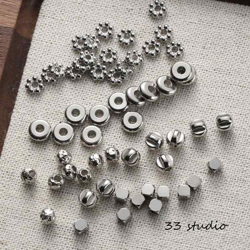 Color-preserving spacer round beads beaded diy accessories material loose beads bracelet necklace beads