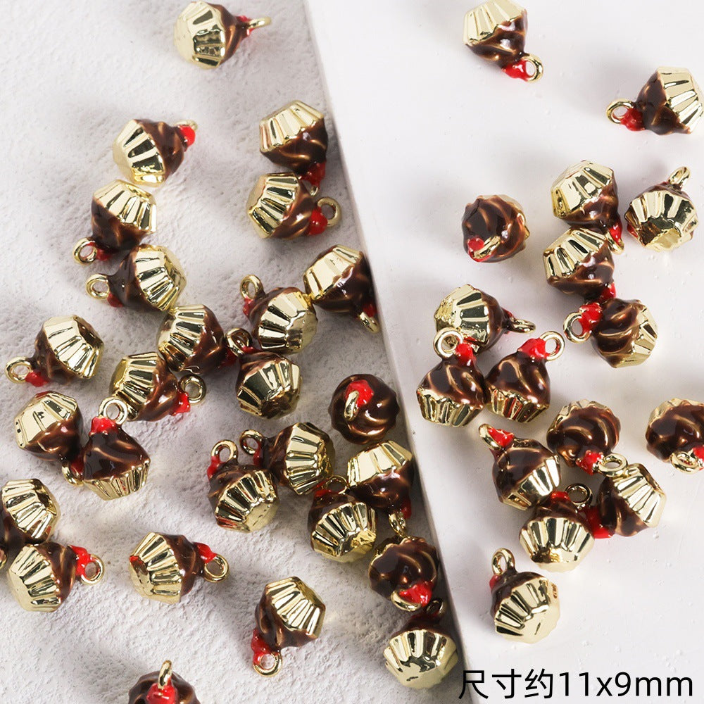 Luci Coffee Hornbag Alloy Oil Drop Pendant DIY Handmade Beaded Necklace Earrings Bracelet Pendant Material