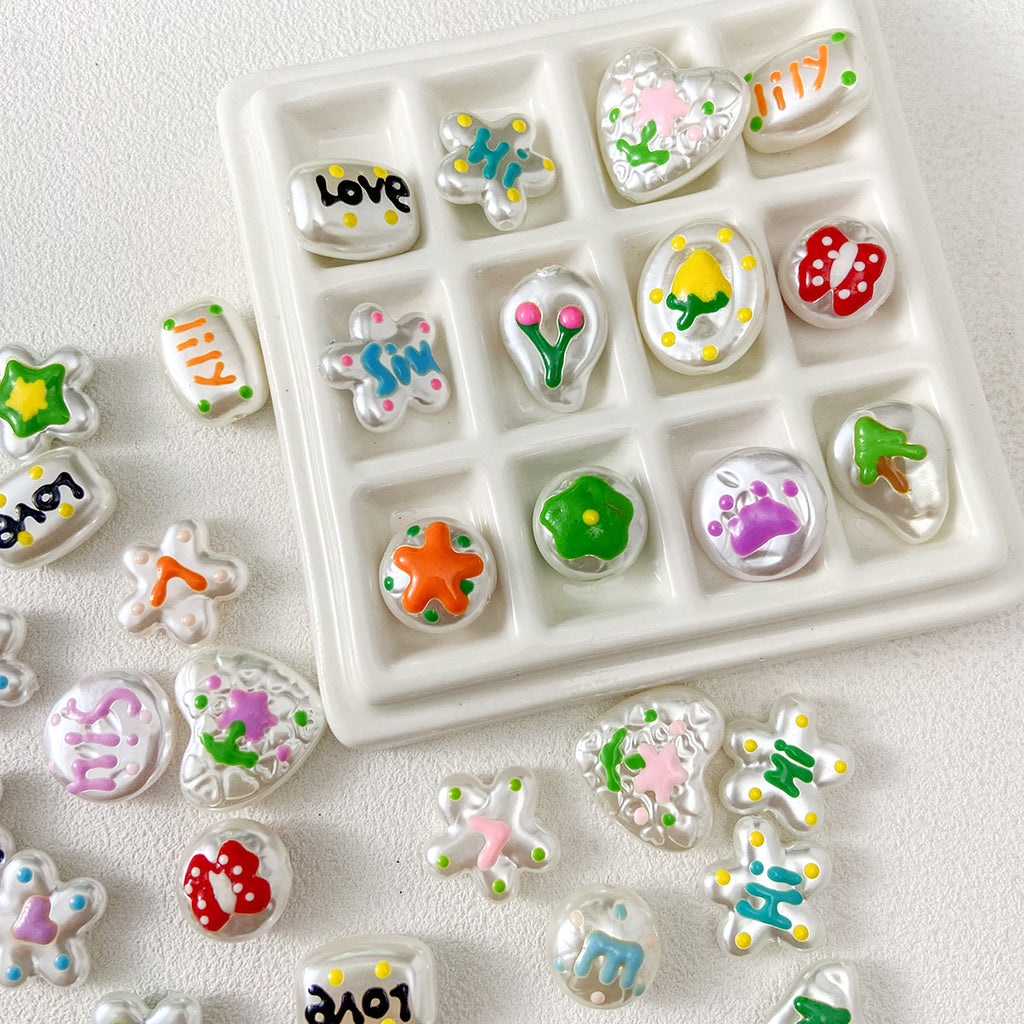 special-shaped ABS hand-painted imitation pearls loose beads love beaded diy accessories material bracelet necklace mobile phone chain beads