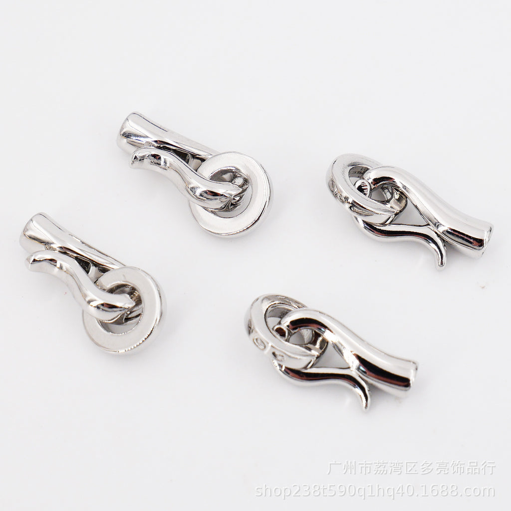 Color Hook-shaped Ring Pearl Buckle Universal Coil Buckle 18K Real Gold Electroplated DIY Bracelet Necklace Accessories