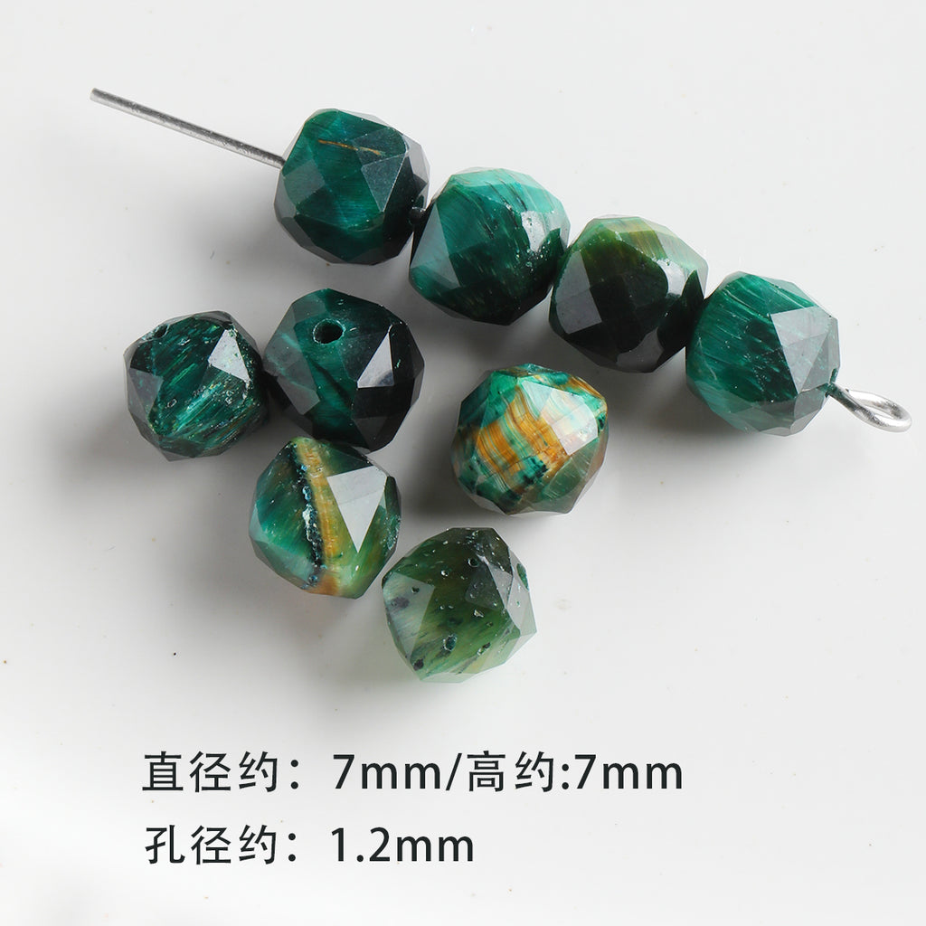 [Chunshan Green] Natural Stone Scattered Beads Green Dot Green Dongling Spacer Beaded Bracelet Necklace DIY Accessories Material