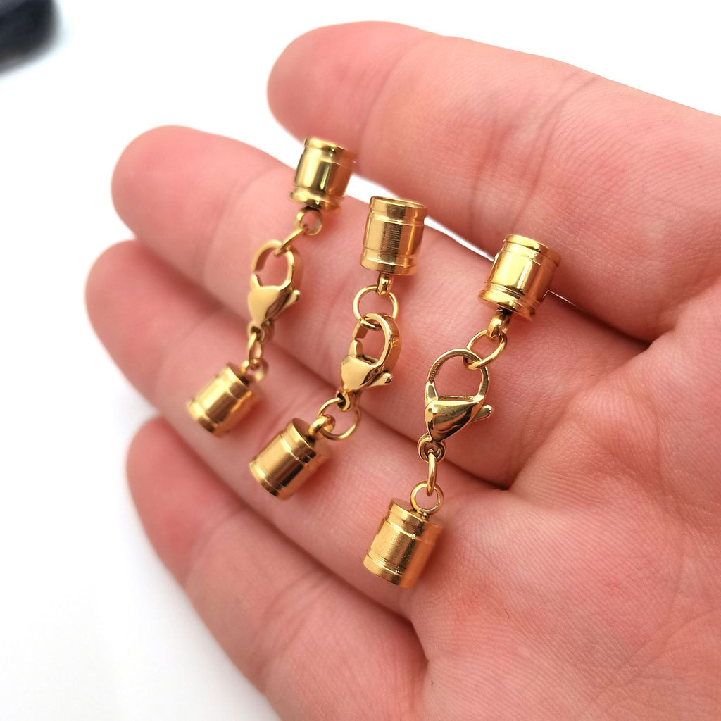 Stainless Steel Hanging Bucket Leather Rope Buckle Set Vacuum Electroplating 18K Gold Lobster Rope Buckle Hanging Clock DIY Jewelry Connection Buckle