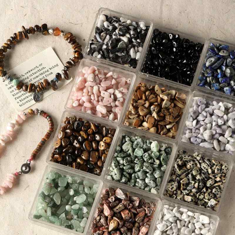 Natural tiger's eye stone black agate gravel loose beads bracelet necklace beaded diy accessories material