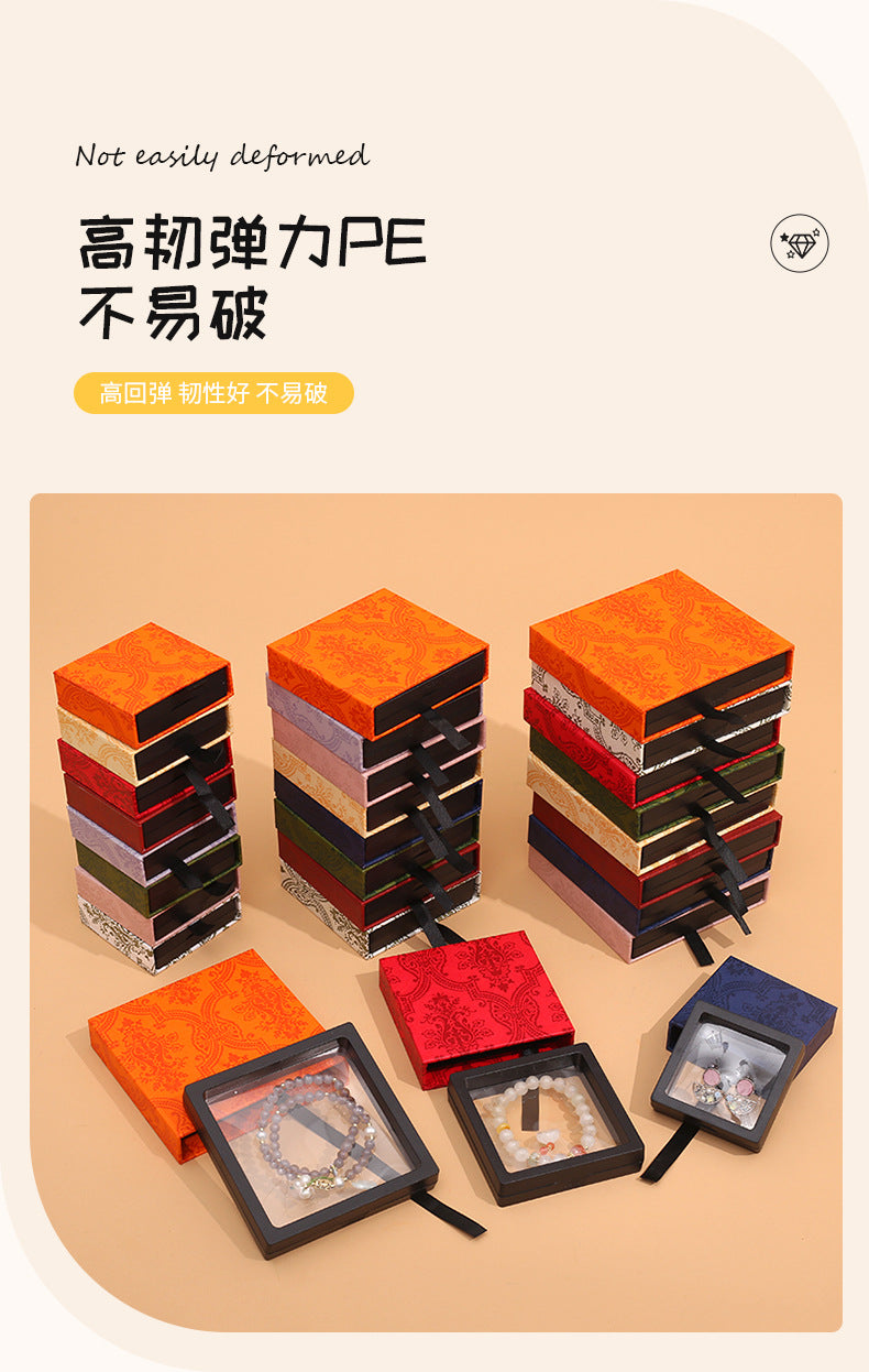 Drawer-style Jewelry Storage Box Packaging PE Film Suspension Box Anti-oxidation Jewelry Ring Bracelet Necklace Nail Art Display