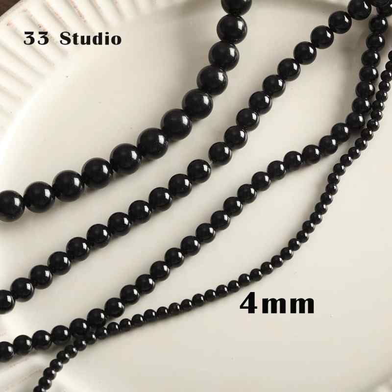[Smoke ink] natural black agate stone beads bamboo square beads beaded loose beads  beaded necklace bracelet diy accessories beads