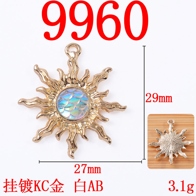 Alloy pendant sunflower Baroque style love pendant diy jewelry accessories alloy accessories spot wholesale