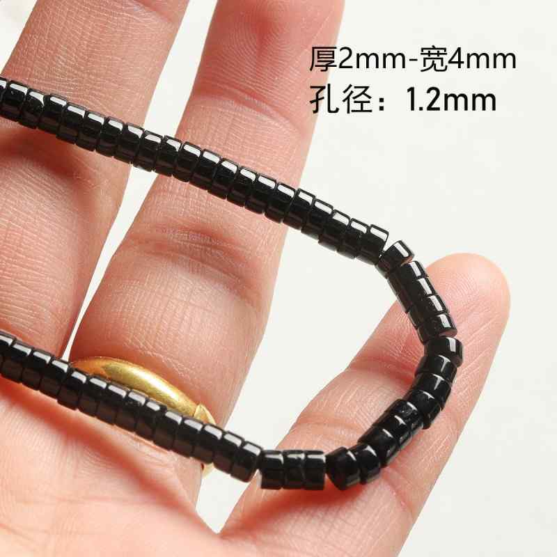 [Smoke ink] natural black agate stone beads bamboo square beads beaded loose beads  beaded necklace bracelet diy accessories beads
