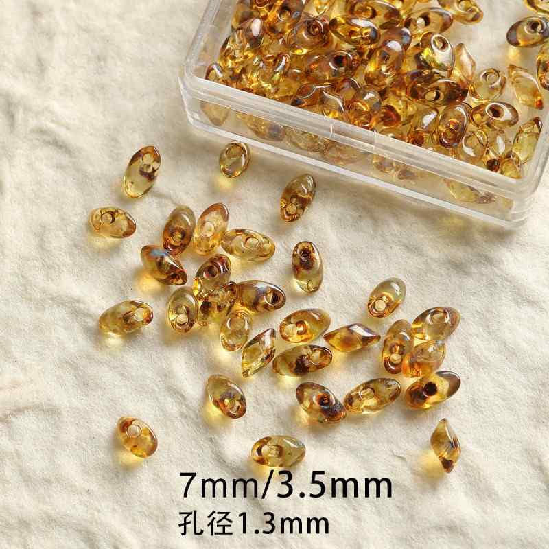 [Maillard] rice beads water drop beads glass gold plated foil square bracelet necklace mobile phone chain diy accessories