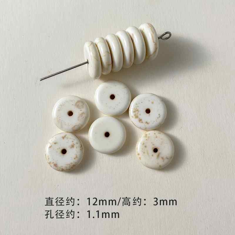 Synthetic White Turquoise Spacer Round Beads Diy Accessories Material