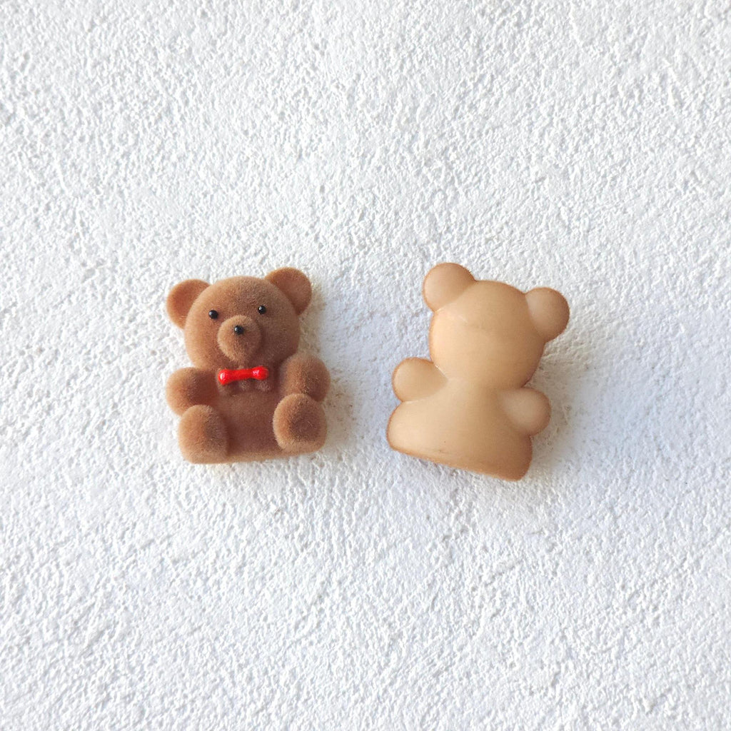 coffee colored plush teddy bear sausage dog headband clip, headband clip, earring, DIY accessory accessories