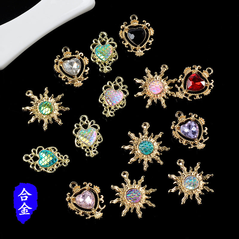 Alloy pendant sunflower Baroque style love pendant diy jewelry accessories alloy accessories spot wholesale