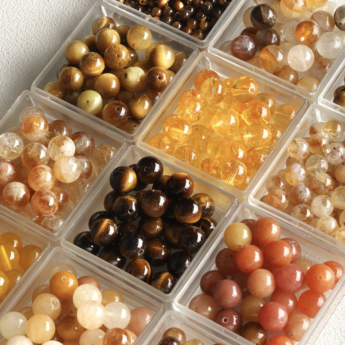 Natural Tiger Eye Stone Yellow Tower Wafer Bead Bracelet Necklace Beaded DIY Accessories Material Beads