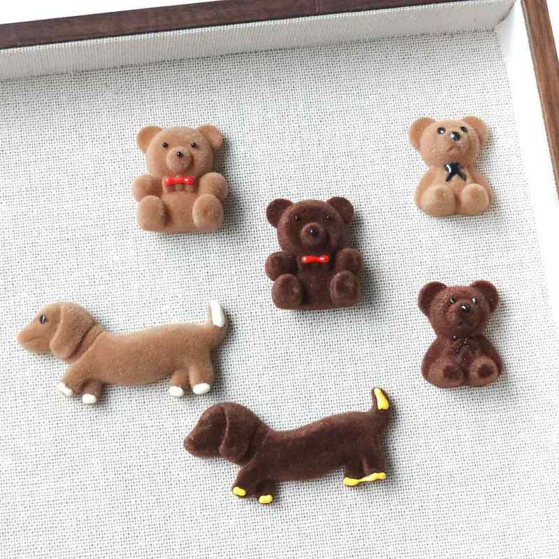 coffee colored plush teddy bear sausage dog DIY accessory accessories