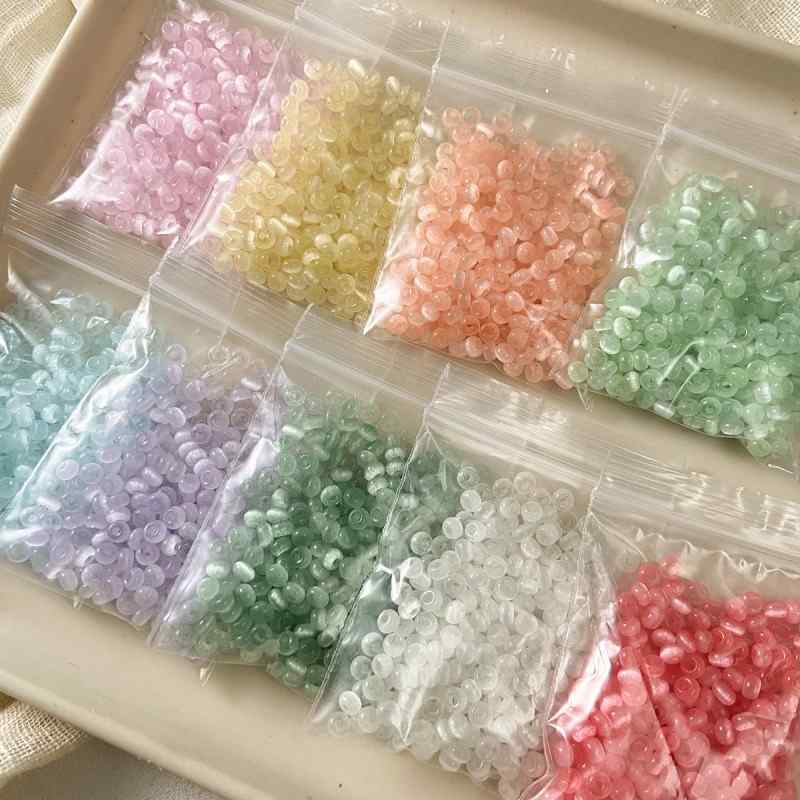 4*2mm Brushed Cat's Eye Abacus Rice Beads DIY Accessories Material