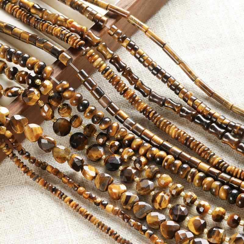 Tiger's eye natural stone spacer cut surface abacus beads round tube beadsbracelet necklace beaded diy accessories material