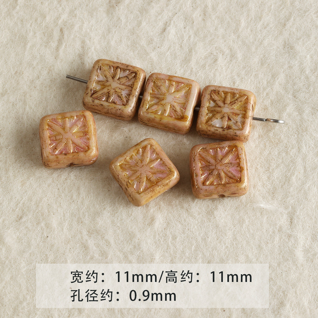 [Mo Dai Hua] Pink Imported Czech Glass Loose Beads Bracelet Necklace Mobile Phone Chain Beaded DIY Accessories Material