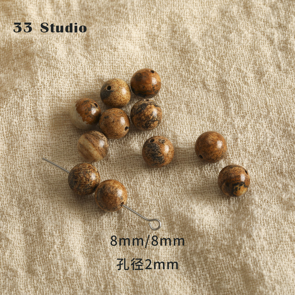 Vintage natural Crystal Jade loose beads round beads beads spacer beads diy accessories material package bracelet necklace earrings