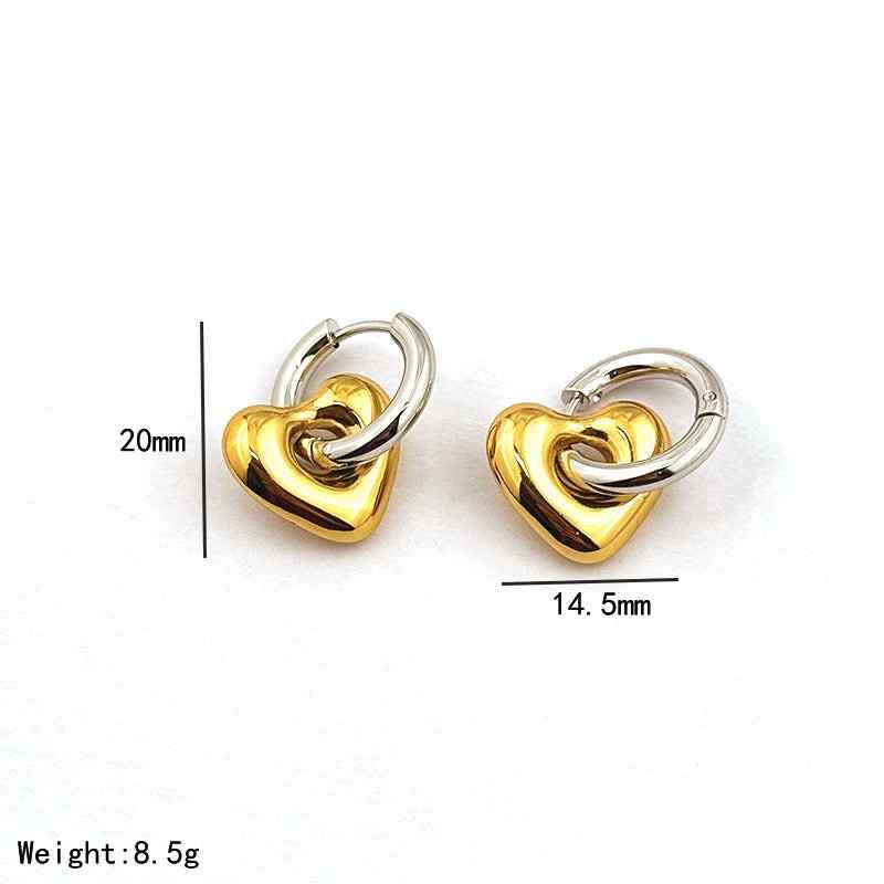 French popular niche simple heart-shaped personality earrings