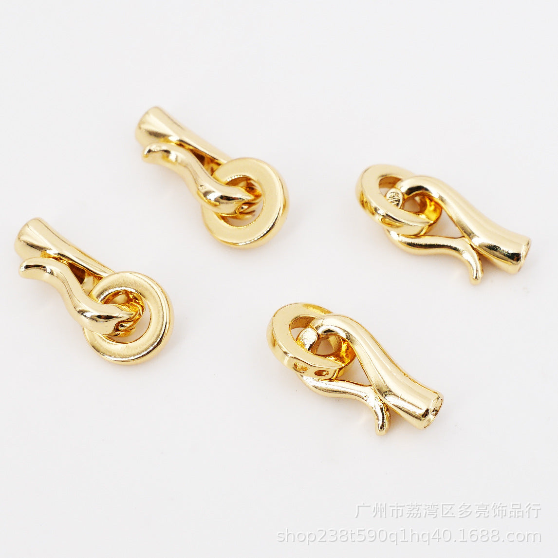 Color Hook-shaped Ring Pearl Buckle Universal Coil Buckle 18K Real Gold Electroplated DIY Bracelet Necklace Accessories