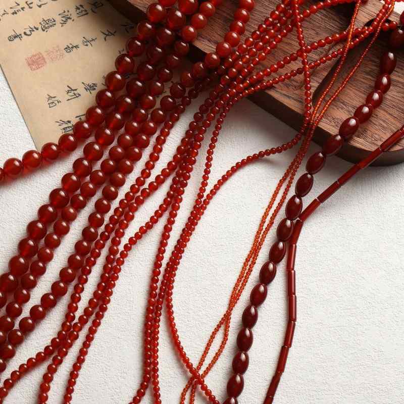 7A grade natural red agate diy bracelet necklace earrings accessories
