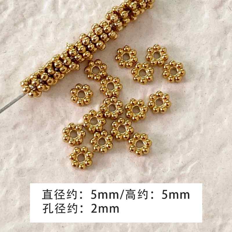 Color-preserving spacer round beads beaded diy accessories material loose beads bracelet necklace beads