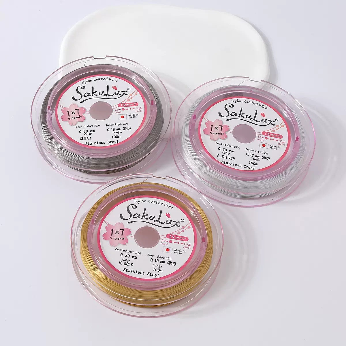 FLEXY7 Steel Wire Gold and Silver Soft Wire Non-Elastic Pearl Bracelet Necklace Wire for Earrings and Hair Accessories