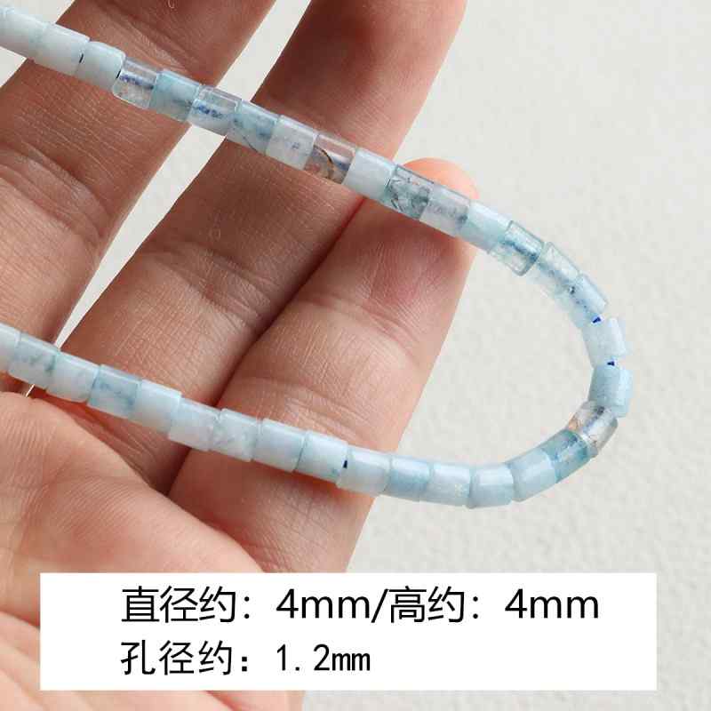 [marine] natural aquamarine turquoise spacer round tube beads beaded bracelet necklace diy accessories material