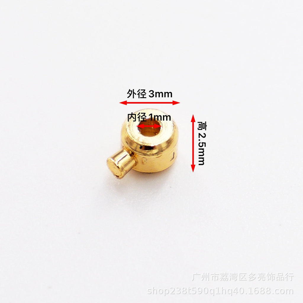 Color-preserving 18k gold plated necklace pearl chain positioning bead positioning buckle finishing fishing line pressure cooker clip