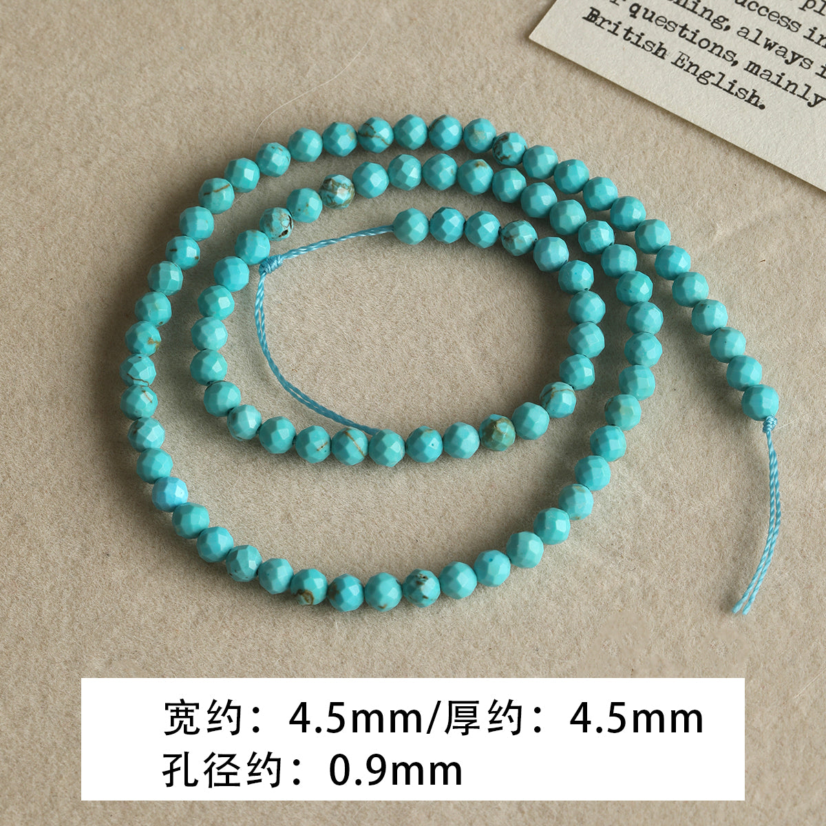 Natural Turquoise Round Beads Spacer Abacus Loose Beads Braided Bracelet Necklace Earrings DIY Accessories Material Beads