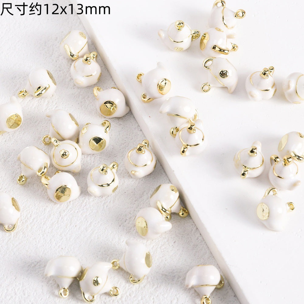 Luci Coffee Hornbag Alloy Oil Drop Pendant DIY Handmade Beaded Necklace Earrings Bracelet Pendant Material