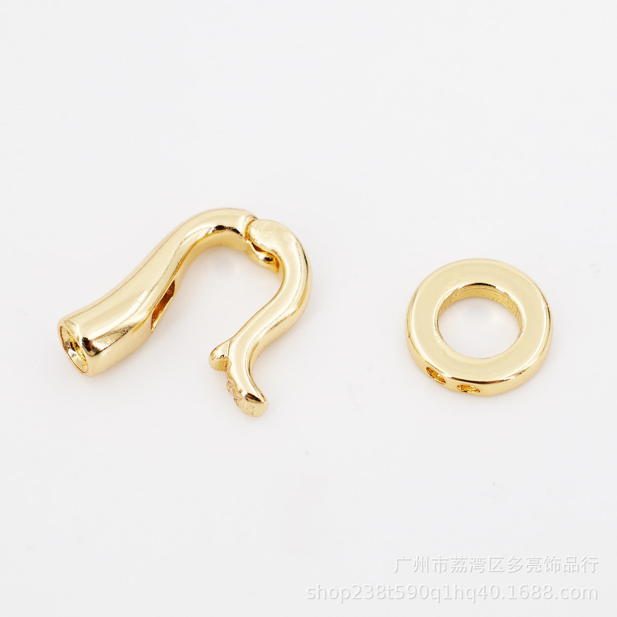 Color Hook-shaped Ring Pearl Buckle Universal Coil Buckle 18K Real Gold Electroplated DIY Bracelet Necklace Accessories