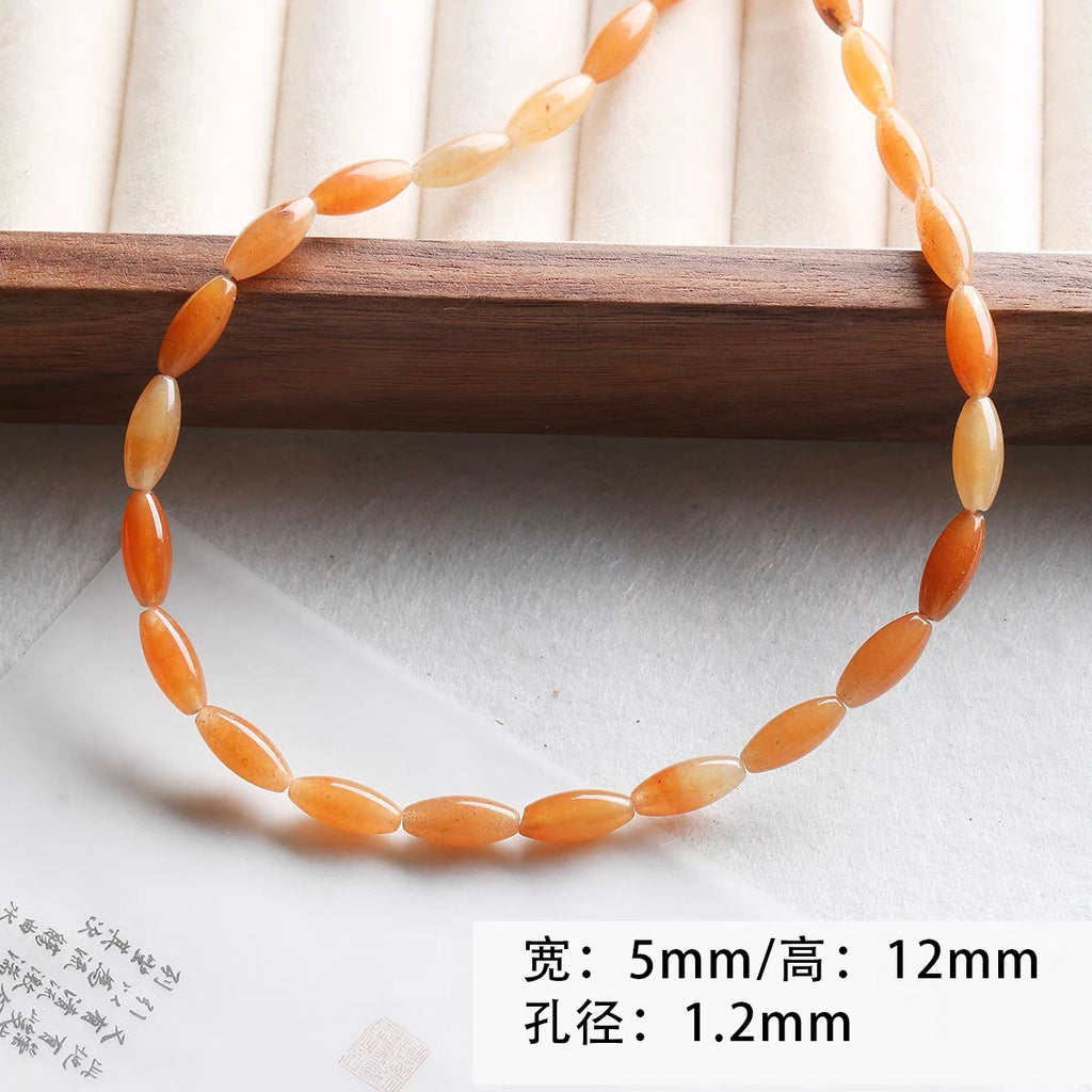 All-match natural stone Huangdongling round bead tube bead abacus beaded bracelet necklace loose beads diy accessories material beads
