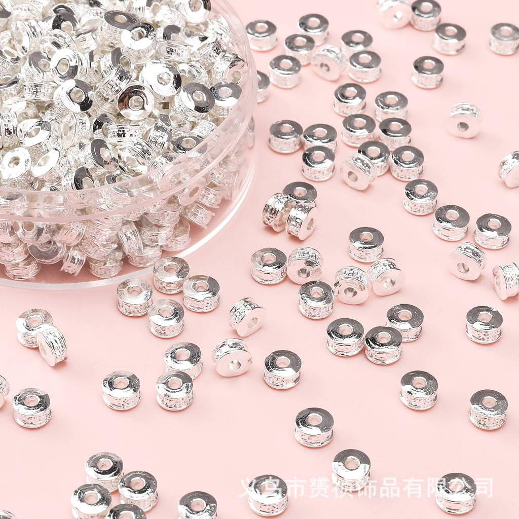 Broken Silver, a Few Pounds Thick Silver-Plated Loose Beads, Square Triangular Beads, DIY Handmade Beading Materials, Jewelry Bracelet Accessories