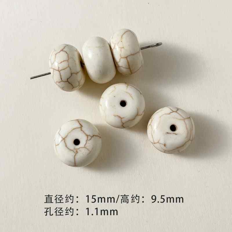 Large Synthetic White Turquoise Spacer Beads Round Beads Loose Beads Mobile Phone Chain Necklace Beaded Diy Accessories Material Beads 
