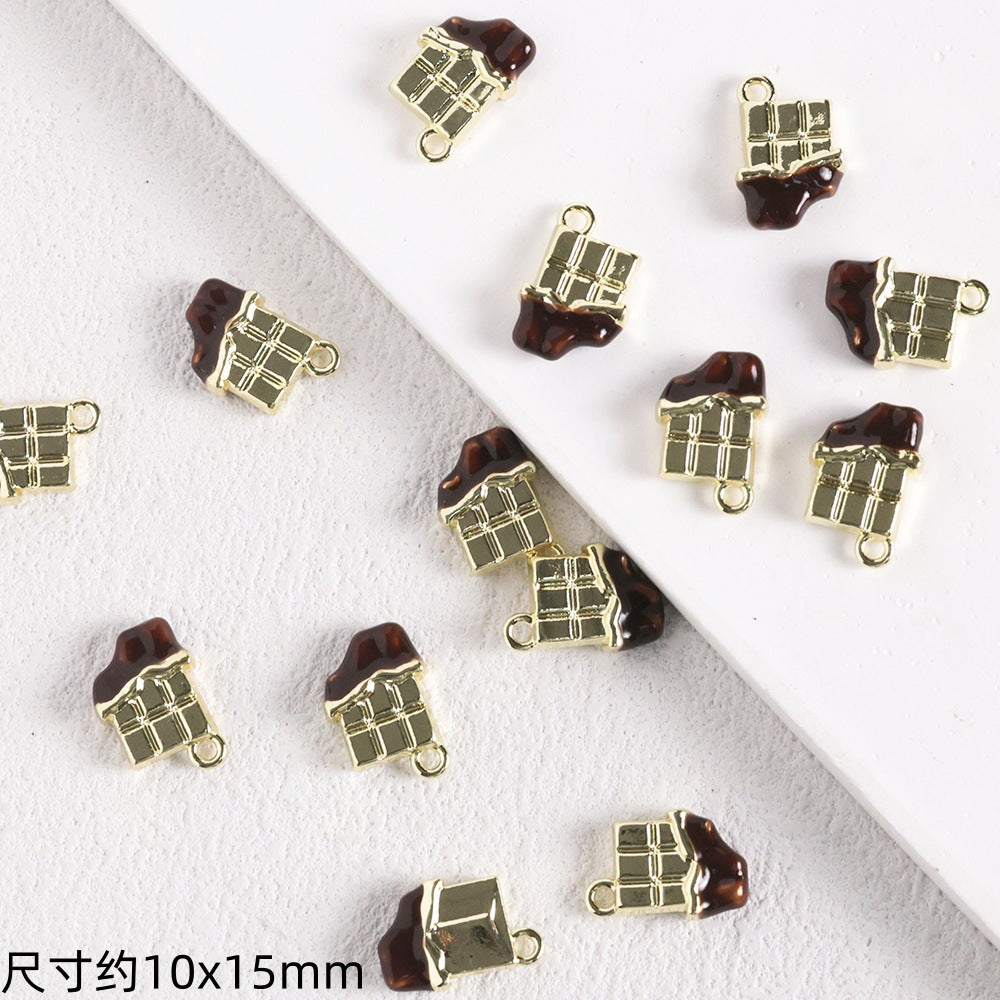 Luci Coffee Hornbag Alloy Oil Drop Pendant DIY Handmade Beaded Necklace Earrings Bracelet Pendant Material