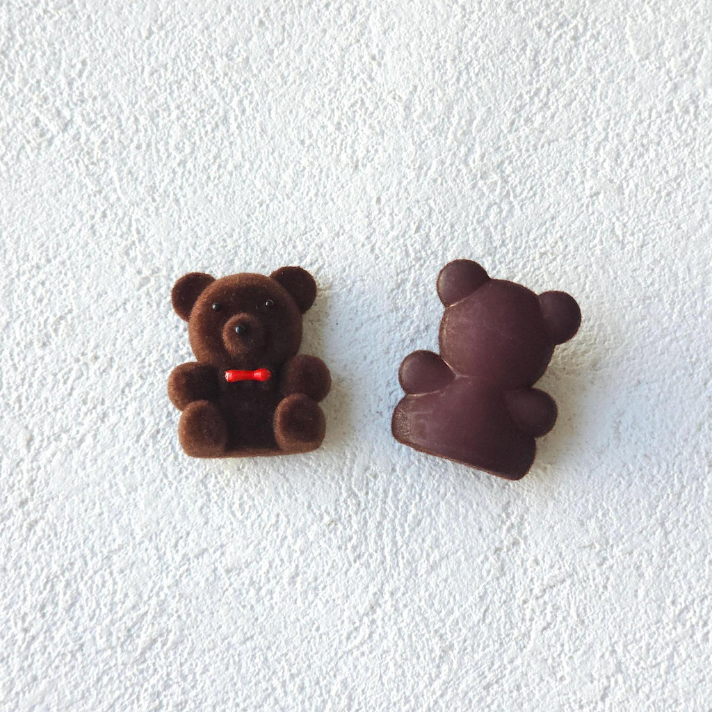 coffee colored plush teddy bear sausage dog headband clip, headband clip, earring, DIY accessory accessories