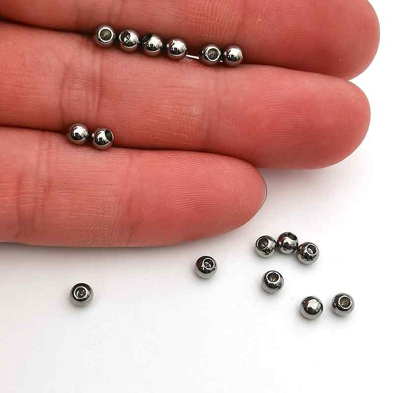 Spot stainless steel half-hole ball non-perforated rope chain tail bead positioning