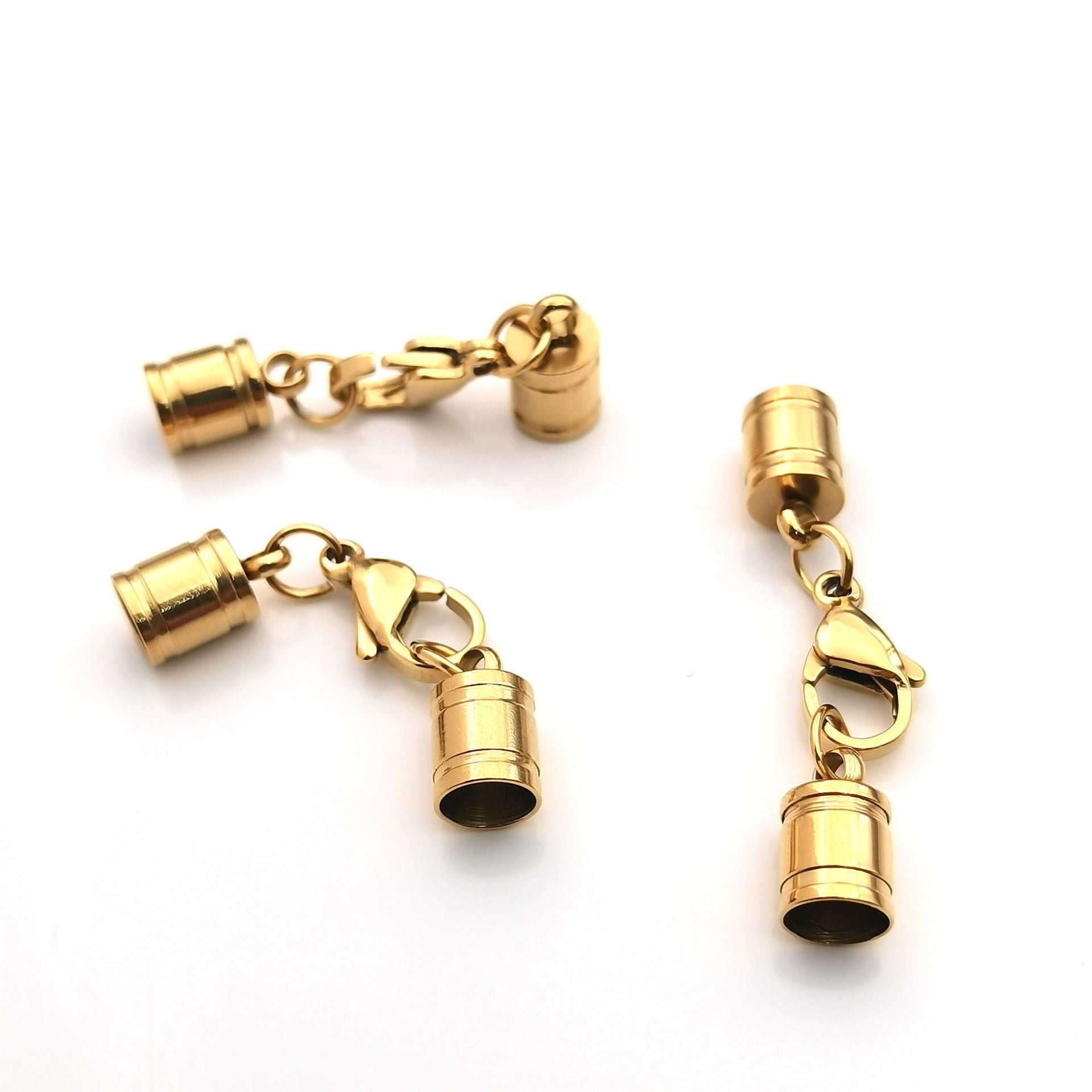 Stainless Steel Hanging Bucket Leather Rope Buckle Set Vacuum Electroplating 18K Gold Lobster Rope Buckle Hanging Clock DIY Jewelry Connection Buckle