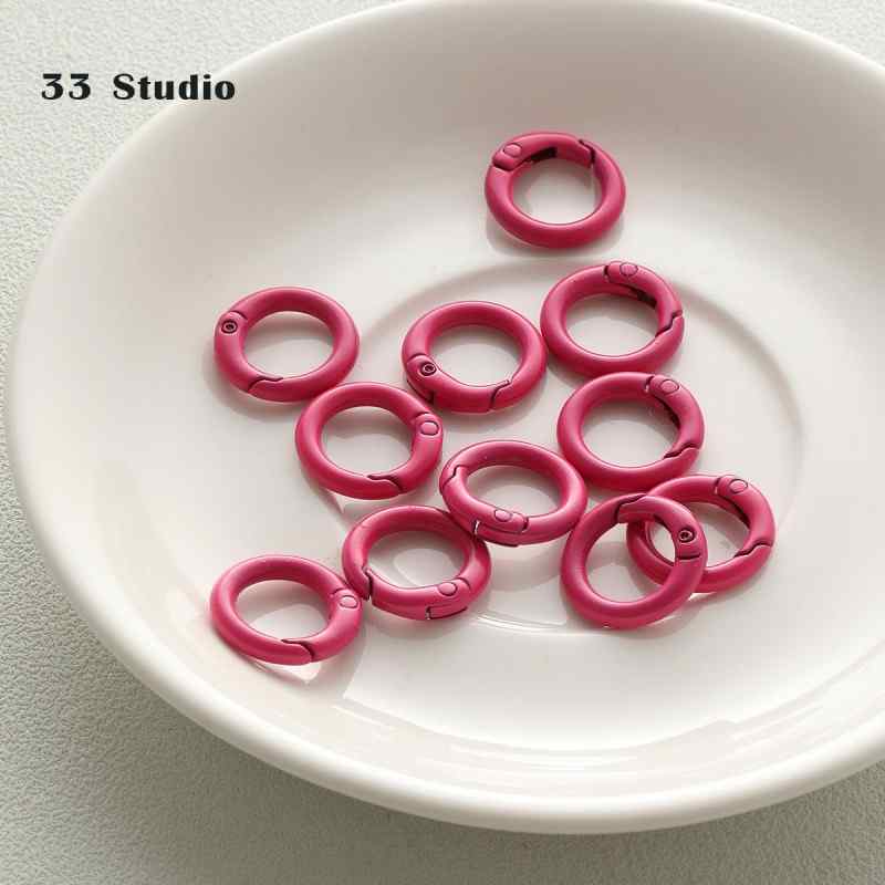 20mm candy spray paint round keychain diy beaded accessories buckle pendant bag hanging buckle