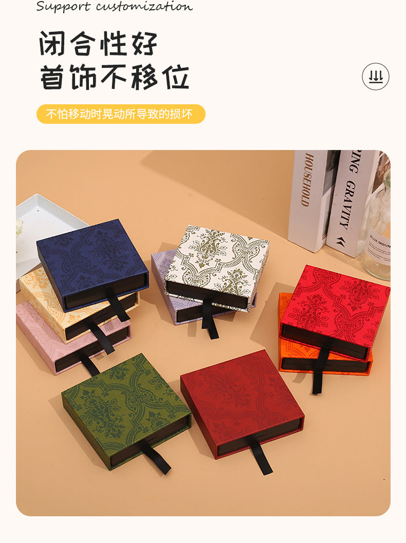 Drawer-style Jewelry Storage Box Packaging PE Film Suspension Box Anti-oxidation Jewelry Ring Bracelet Necklace Nail Art Display