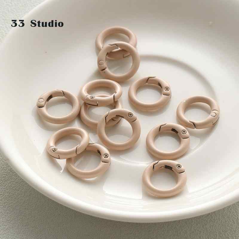 20mm candy spray paint round keychain diy beaded accessories buckle pendant bag hanging buckle