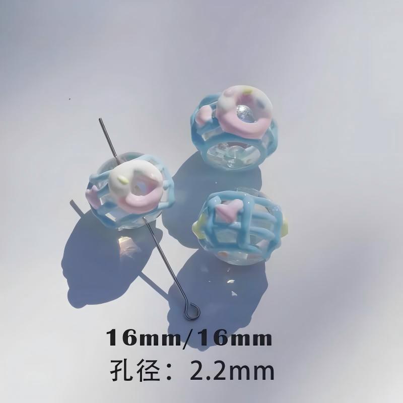 heavy oil blue hand-painted beads diy handmade accessories material package beaded beads loose beads